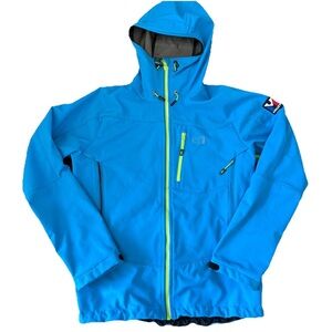 Millet Blue Hooded Softshell Jacket Full Zip Outdoor Hiking Men’s Large Blue